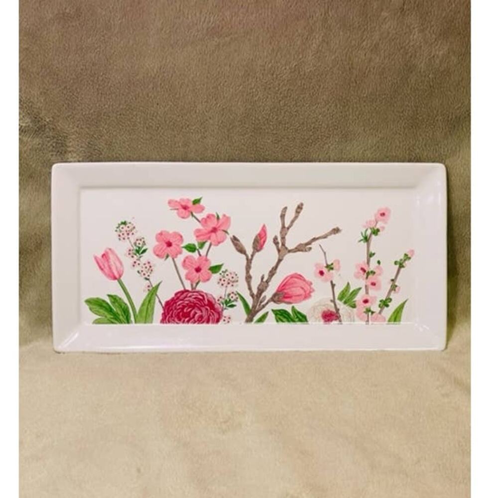 Grove Collaborative Cherry Blossoms Stoneware Tray
